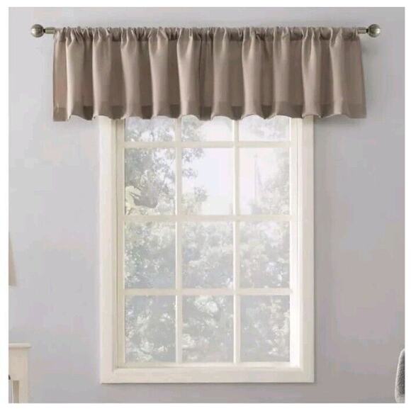 Mainstays Other - 3/$20 Mainstays 56'' x 17'' Taupe Solid Textured Window Curtain Valance New